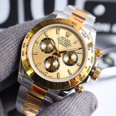 ROLEX Daytona 40MM Imported Steel Sapphire Glass Gold Watch